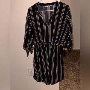 Junior’s Striped Long Sleeve Mini Dress